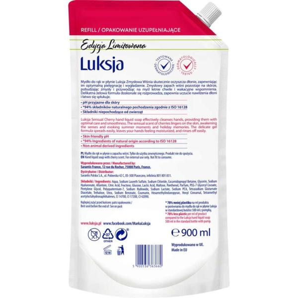 Luksja mydło w płynie zapas Sensual Cherry 900ml
