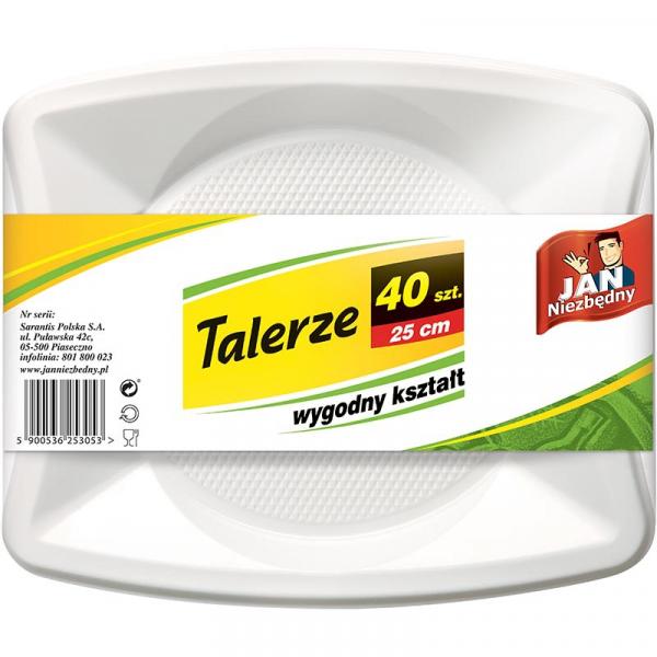 Jan Niezbędny talerze plastikowe 40 sztuk