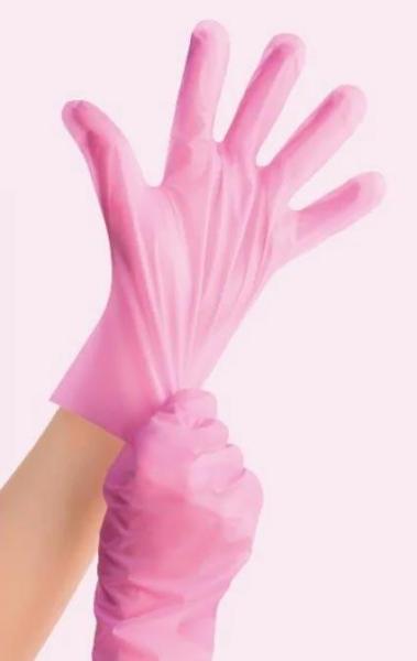 Vileda Simple rękawiczki niepudrowane TPE 100 sztuk różowe S/M