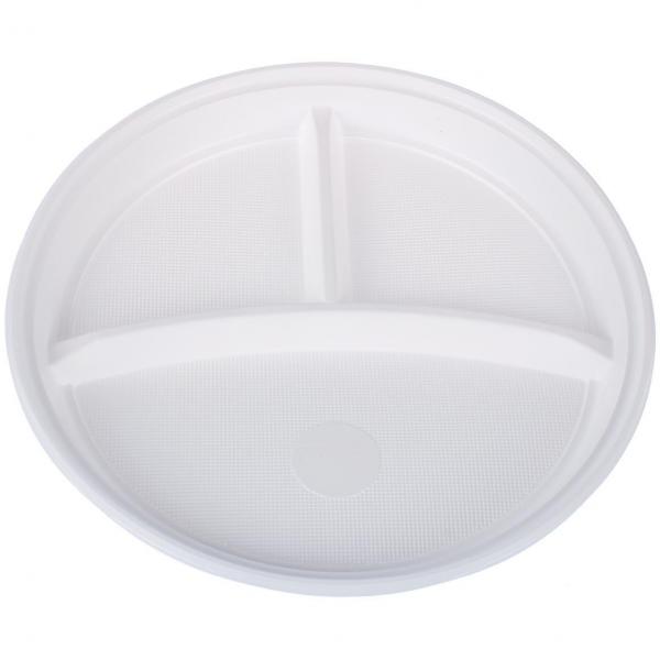 Rondopack talerz plastikowy 3-dzielny 22cm 100 sztuk
