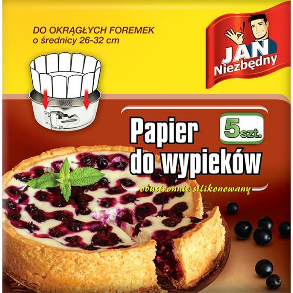 Jan Niezbędny papier do wypieków okrągły 5sztuk