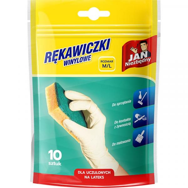 Jan Niezbędny Rękawice Winylowe rozm. M/L 10 szt.