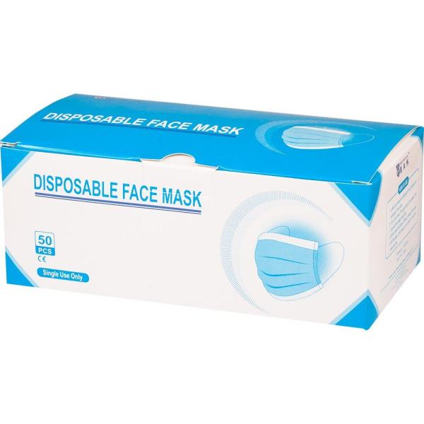 Maseczki ochronne 3-warstwowe 50 sztuk