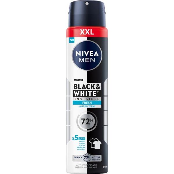 Nivea Men dezodorant Invisible Black & White Fresh 250ml