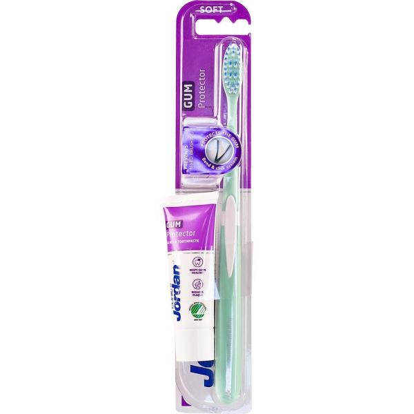 Jordan szczotka do zębów Gum Protector miękka + mini pasta 18ml