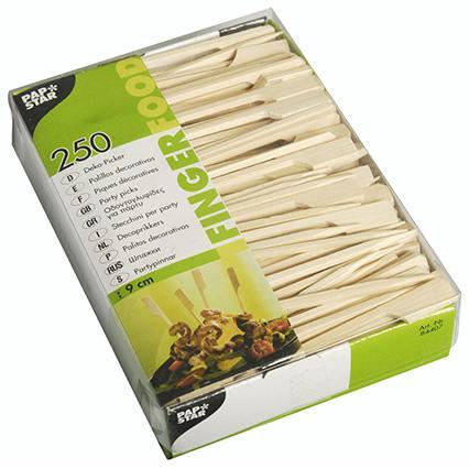 Papstar Fingerfood Golf patyczki do szaszłyków drewniane 9cm 250 sztuk
