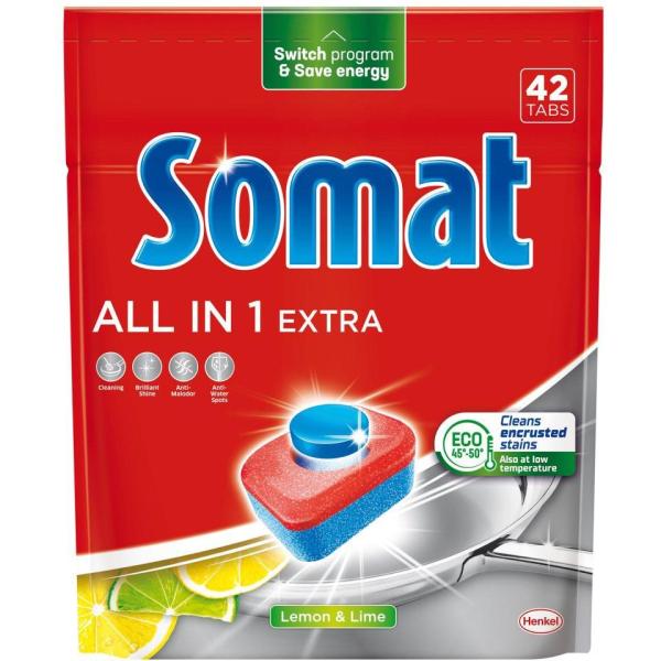 Somat All In 1 Extra tabletki do zmywarek 42 sztuki Lemon
