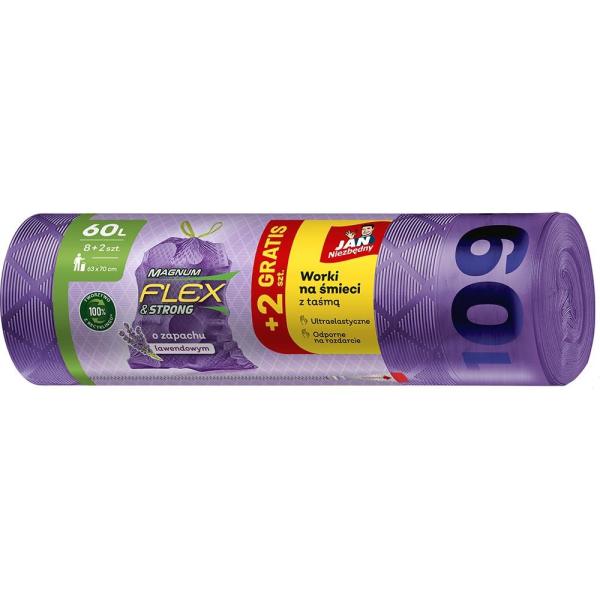 Jan Niezbędny worki LD 60L/8+2szt. Magnum Flex lawendowe