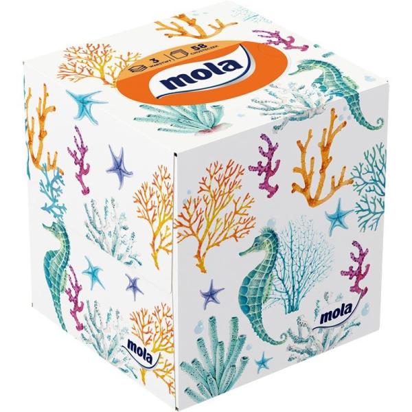 Mola chusteczki higieniczne CUBIC 3-warstwowe 58 sztuk