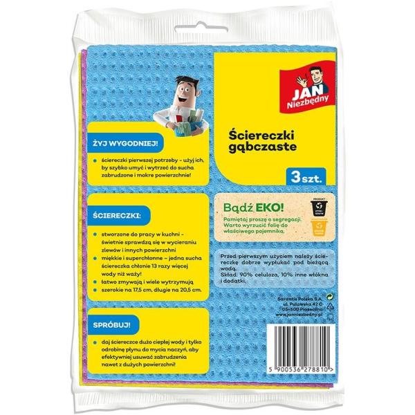 Jan Niezbędny ściereczki gąbczaste 3szt