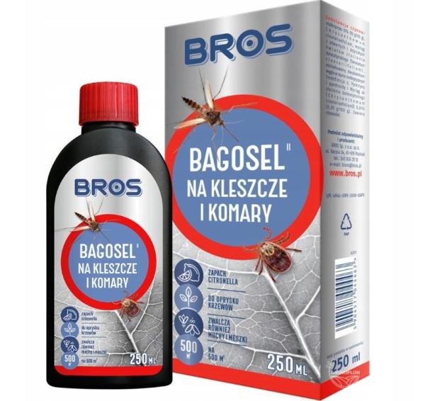 Bros Bagosel 250ml oprysk na komary, kleszcze, muchy i meszki