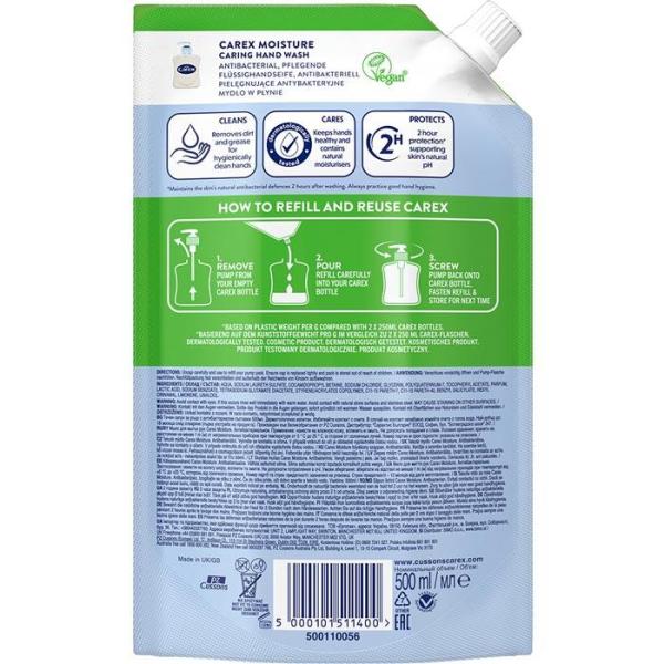 Carex zapas mydła antybakteryjnego Moisture Plus pojemność 500ml