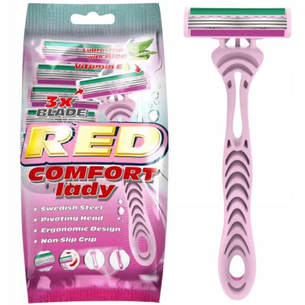Mattes Red Comfort Lady golarka 3-ostrzowa 5szt.