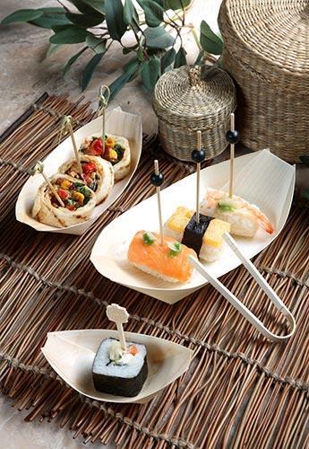 Papstar miseczka drewniana 14x8.2cm 50szt. łódka 84415
