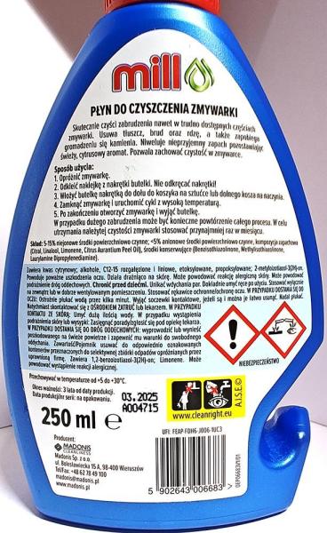 Mill płyn do zmywarki 3w1 250ml