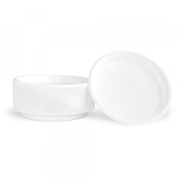 Talerz okrągły 22cm Plastik 100 sztuk Białyrn