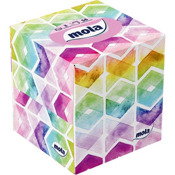 Mola chusteczki higieniczne CUBIC 3-warstwowe 58 sztuk