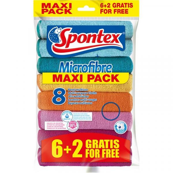 Spontex Microfibre ściereczki uniwersalne z mikrofibry 6+2szt. gratis