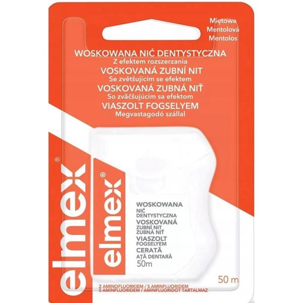 Elmex nić do zębów woskowana 50m