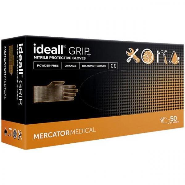 Mercator Medical Ideall Grip+ rękawice nitrylowe rozmiar XL 100szt pomarańczowe