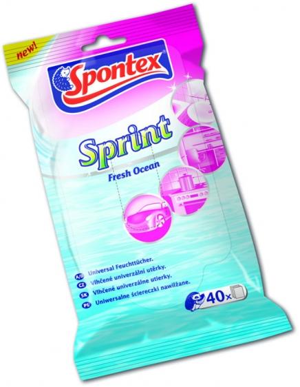 Spontex Sprint Fresh Ocean ściereczki nawilżane 40 szt