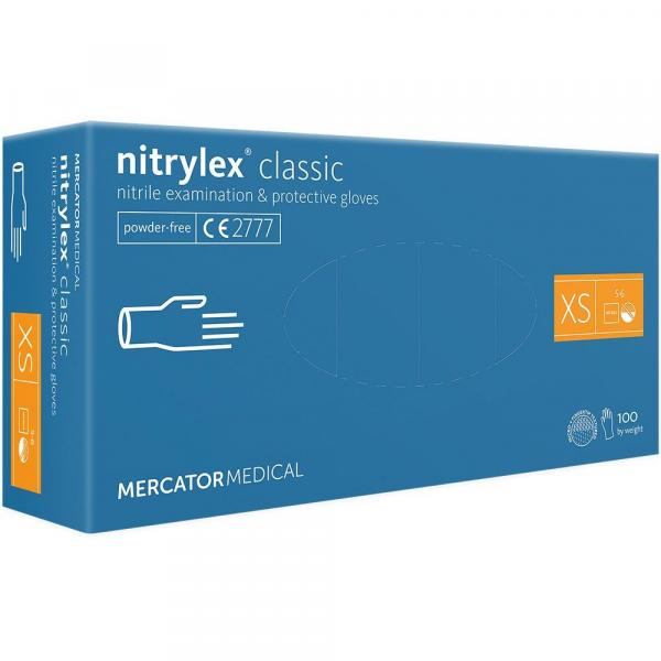 Rękawice Nitrylowe rozmiar XS 100szt (bezpudrowe)