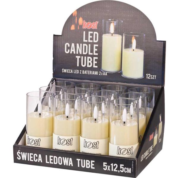 Kost świeca ledowa Tuba 12,5cm 12 sztuk