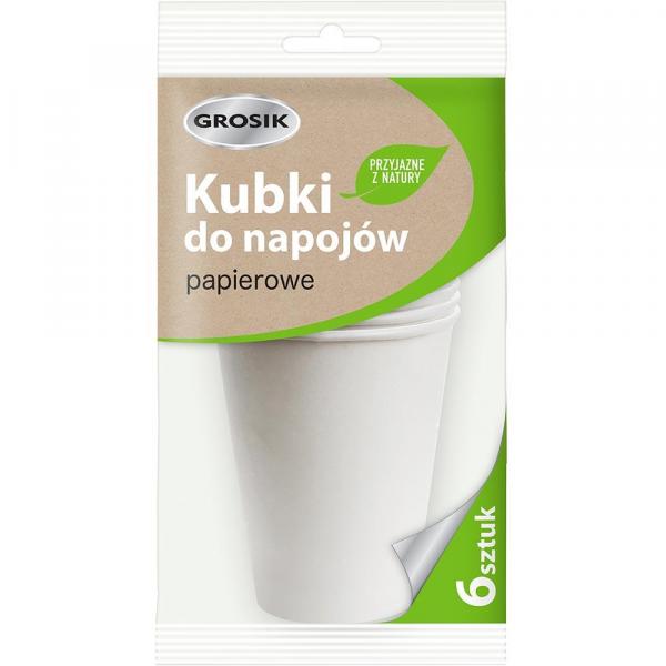 Grosik kubeczki jednorazowe 250ml papierowe 6 sztuk

