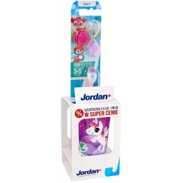 Jordan Kids 3-5 lat Zestaw szczoteczka do zębów Soft + pasta 50ml 