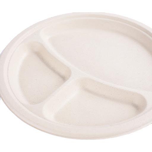 Papstar talerz okrągły 3-dzielny 22.5cm Trzcina Cukrowa
