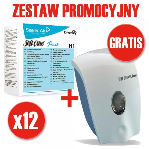 Diversey Soft Care Select PAKIET H1 mydło w płynie x12 + dozownik