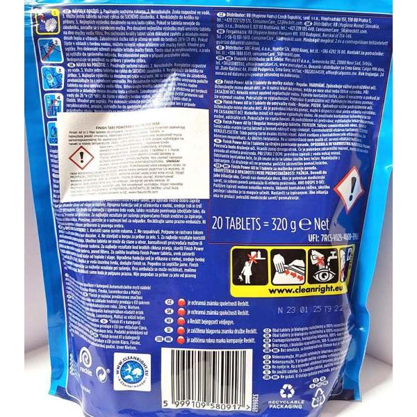 Finish Powerball Power tabletki do zmywarek 20 sztuk Regular 