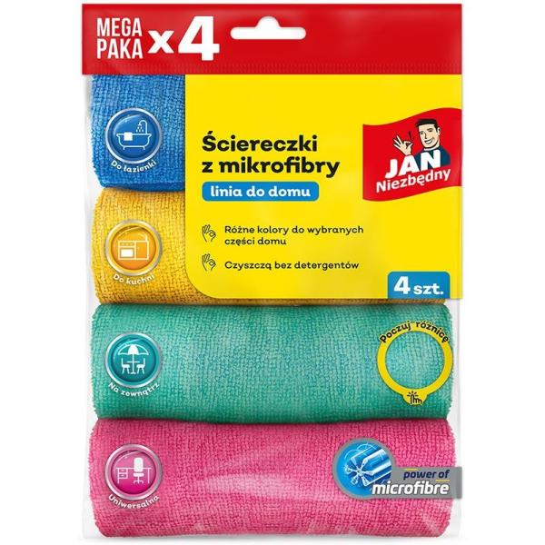 Jan Niezbędny ścierki z mikrofibry zestaw 4 szt.
