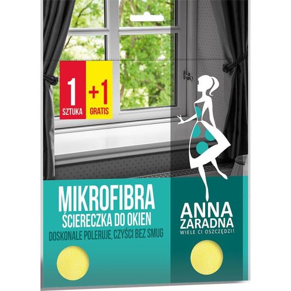 Anna Zaradna ściereczka do okien Mikrofibra 2szt. Żółta
