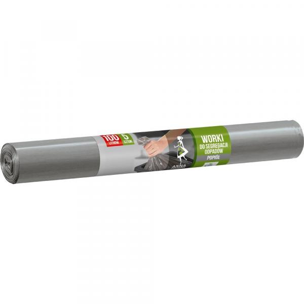 Anna Zaradna worki do segregacji śmieci POPIÓŁ 100L/5szt. szare