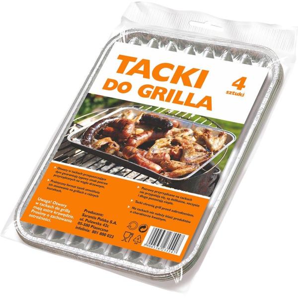 Grosik tacki do grilla małe 4 sztuki