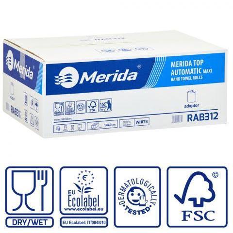 Merida Automatic pakiet 2x ręcznik papierowy Maxi RAB312 + podajnik Solid Cut CJB302