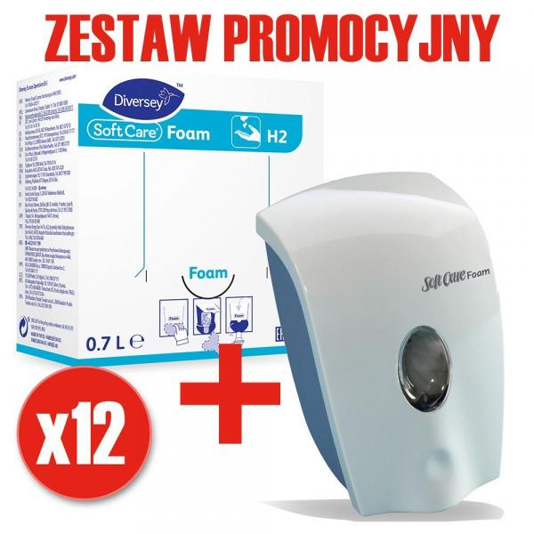 Diversey Soft Care Select PAKIET H2 mydło w piance x12 + dozownik