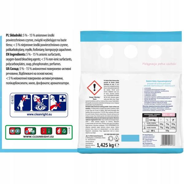 Bobini Baby delikatny proszek do prania 1,425kg biały