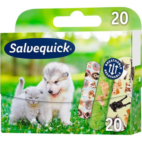 Salvequick Animals plastry opatrunkowe dla dzieci 20 sztuk