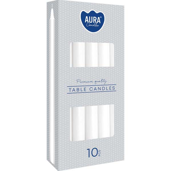 Bispol świece bezzapachowe stołowe 10szt białe