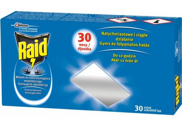 Raid electric na komary wkładki do urządzenia elektrycznego o zawartości 30 szt.