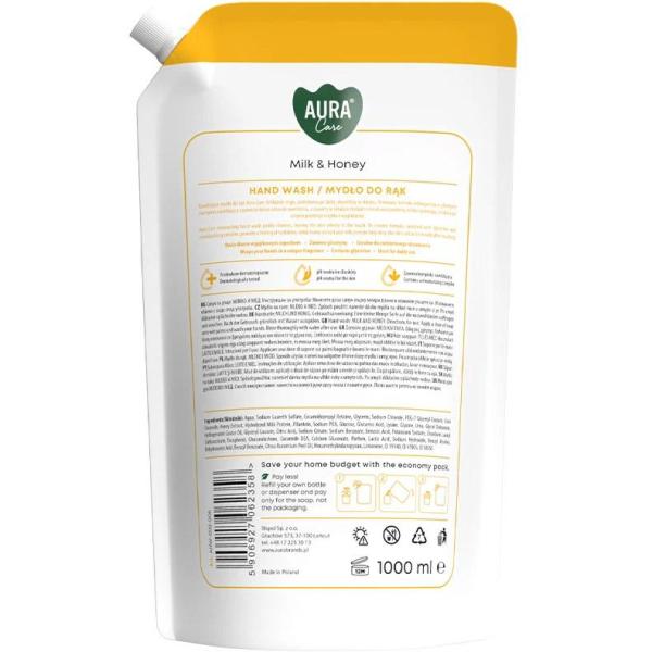 Bispol Aura mydło w płynie zapas 1L Mleko i Miód (AHW-002-006) 