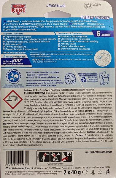 Kret Fresh Power kostka do WC Pink Fresh 2szt.
