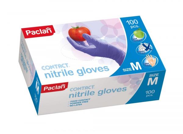 Paclan rękawiczki nitrylowe niebieskie 100 szt. M