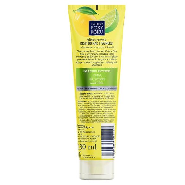 Cztery Pory Roku krem do rąk 130ml cytrynowy