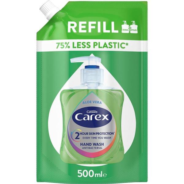 Carex antybakteryjne mydło w płynie 500ml Aloe Vera zapas